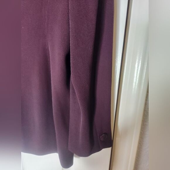 Vtg Episode 6 Black Raspberry 1 Button 100%SILK Lined Ribbed Knit Women Blazer - Picture 9 of 9